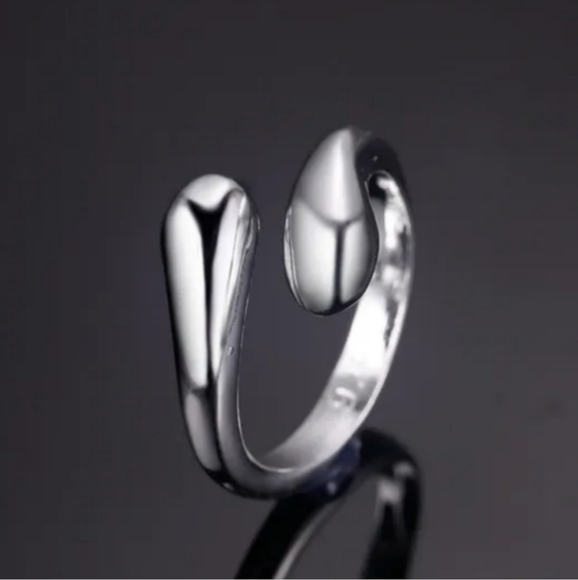 925 Sterling Silver Waterdrop Jewelry Set Bracelet Necklace Earrings Ring - Picture 11 of 16